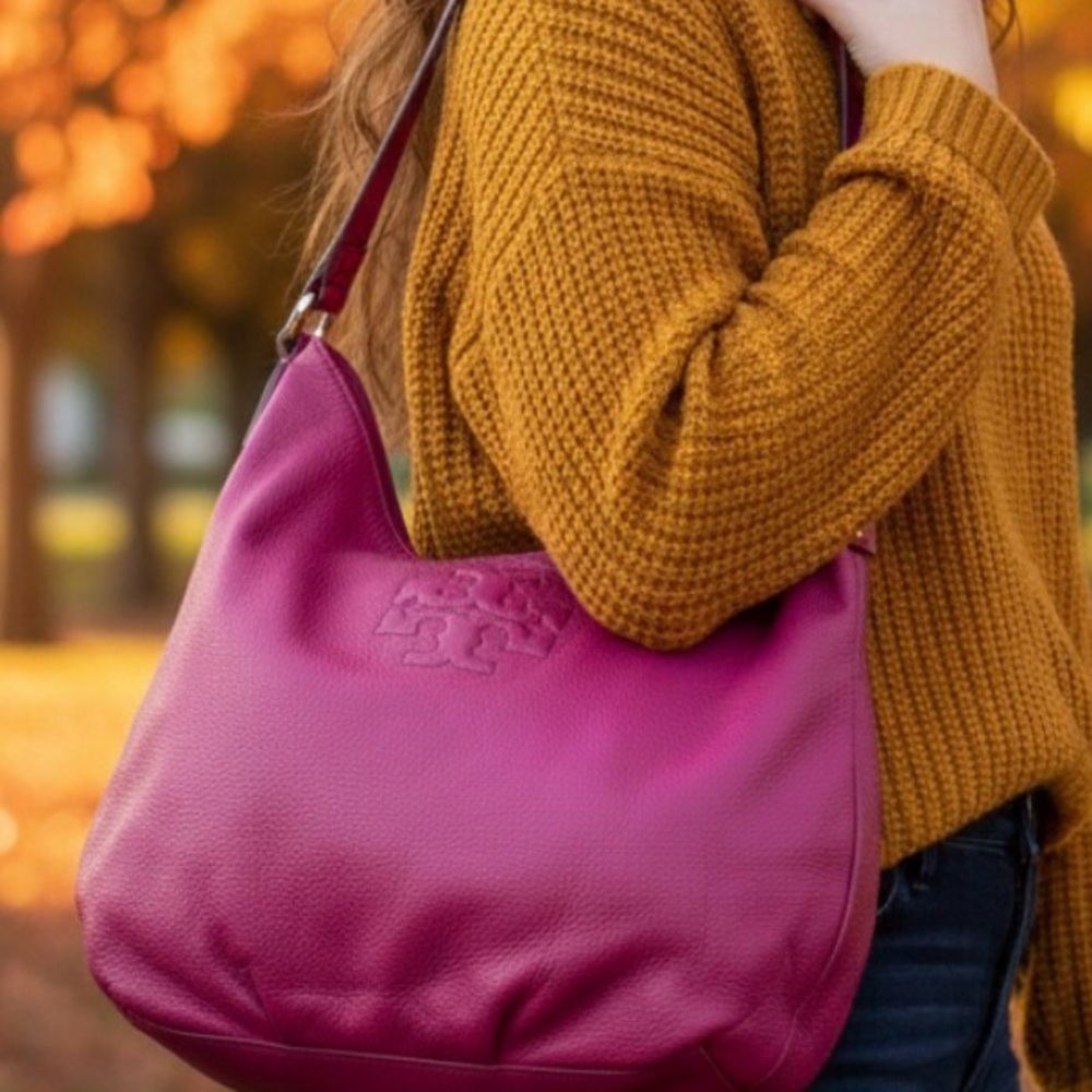 Tory Burch Leather Bag Hot Pink AUTHENTIC